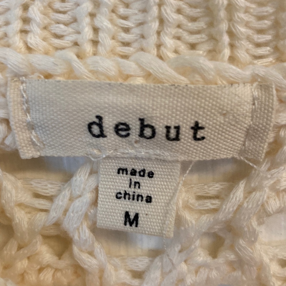 debut Cream Open Knit Sweater in Granny Squares - Picture 2 of 8